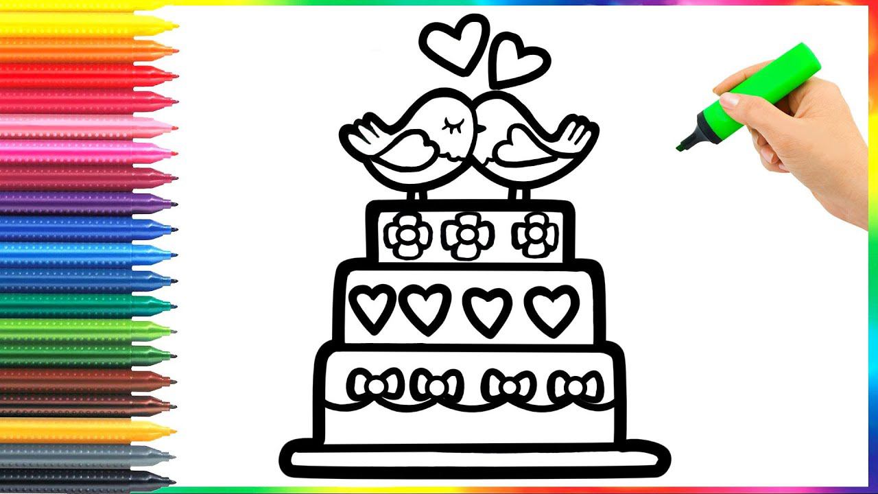 Bolalar Uchun To'y Kekini Qanday Chizish Mumkin/How To Draw A Wedding Cake For Kids