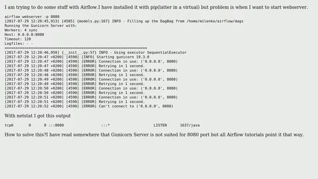 DevOps & SysAdmins: Airflow: Can't connect to ('0.0.0.0', 8080) смотреть онлайн