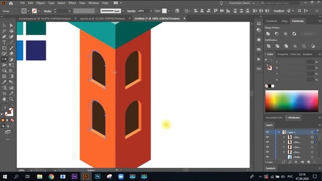 Создание изометрии в Adobe Illustrator часть 1 смотреть онлайн