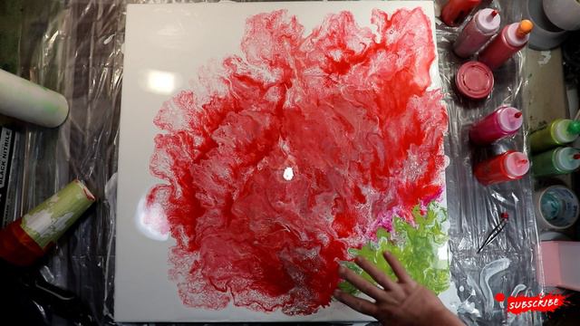 24x24 Acrylic Hairdryer Flower With Embellishments (NOT A Dutch Pour)