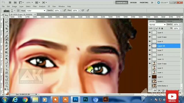 Digital Painting Smudge Tool in Photoshop смотреть онлайн