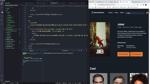 Movie Hunter App Build Movie and Cast Components Part 4 смотреть онлайн