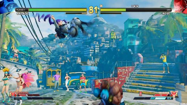 Balrog vs Rose (Hardest) Street Fighter 5. смотреть онлайн