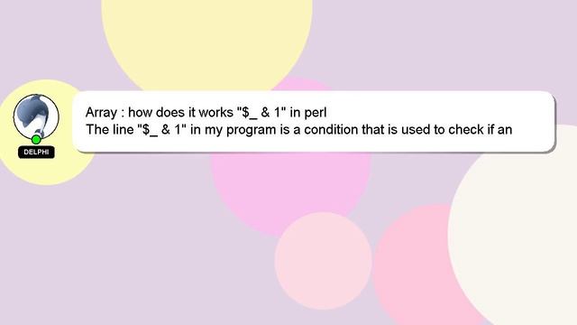 Array : how does it works "$_ & 1" in perl смотреть онлайн