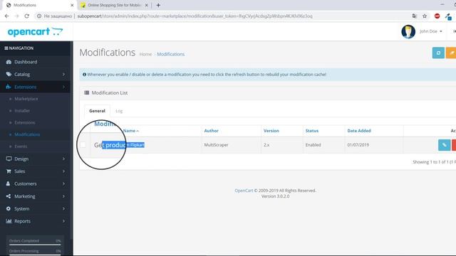 "Import products from Flipkart" OpenCart extension Installation process смотреть онлайн