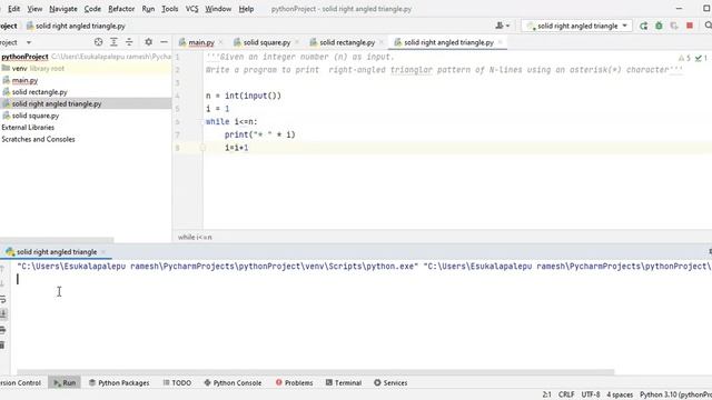solid patterns(solid square, solid rectangle, solid triangle) | patterns in python @python-nerd смотреть онлайн