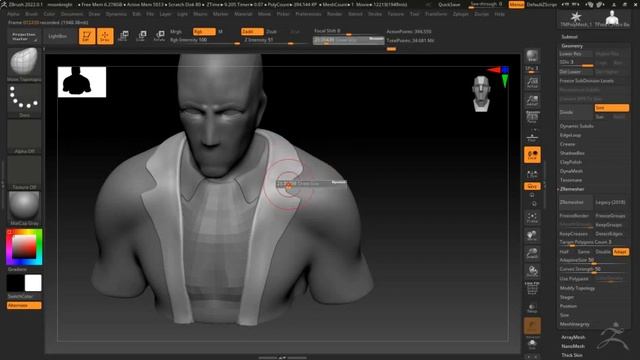 moon knight bust sculpt in XP pen Artist Pro 16TP 4K pen Display tablet Zbrush Sculpting/ texturing смотреть онлайн