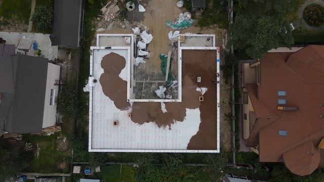 Строительство дома из газобетона с плоской крышей по индивидуальному проекту в п. Лисий Нос