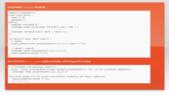 Cannot construct constexpr array from braced-init-list смотреть онлайн