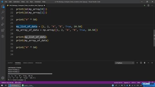 Learn Python in Arabic #144 - Numpy - Compare Data Location And Type смотреть онлайн