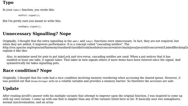 Code Review: ArrayBlockingQueue: concurrent put and take (2 Solutions!!) смотреть онлайн