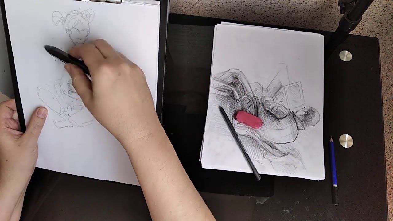 Наброски фигуры человека с натуры. Преподаватель Гираева А.Н