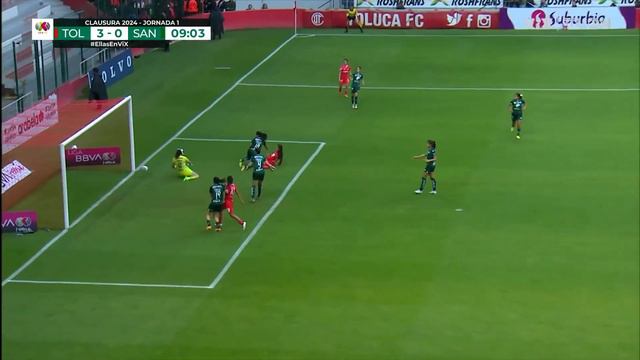 ¡Qué Diablura! Golazo De Calvillo Para El 3-0 | Toluca 3-0 Santos | Liga Mx Femenil - CL2024 J1|TUD
