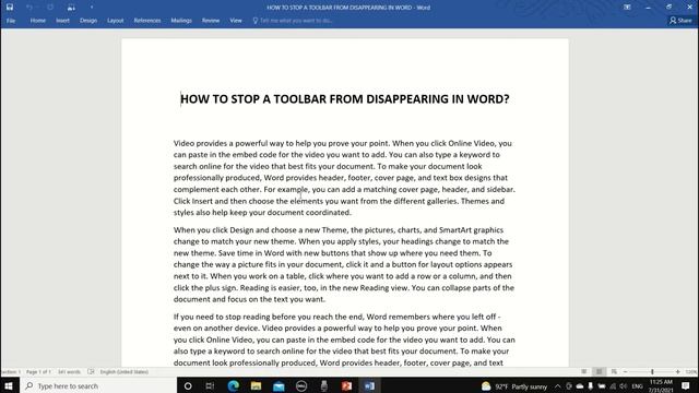 How to stop the toolbar menu from disappearing in Word, Excel or PowerPoint? смотреть онлайн