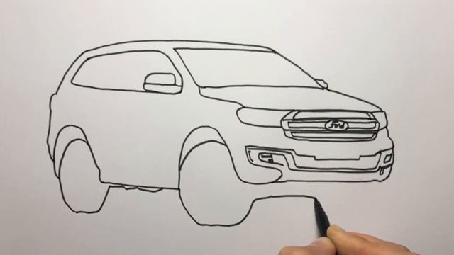 How to Draw Ford Endeavour Car || Car Drawing Step by Step || Ford Araba Çizimi смотреть онлайн