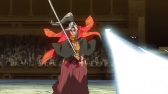 Посейдон против Кодзиро Сасаки начало поединка аниме Повесть о конце света(Shuumatsu No Walküre)