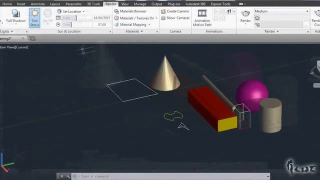 AutoCAD 2014 3D Render and Text Tutorial COMPLETE смотреть онлайн