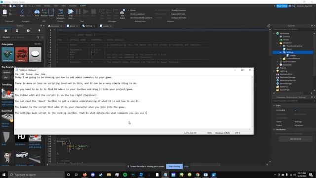 How to add HD Admin to your Roblox Studio Game. смотреть онлайн