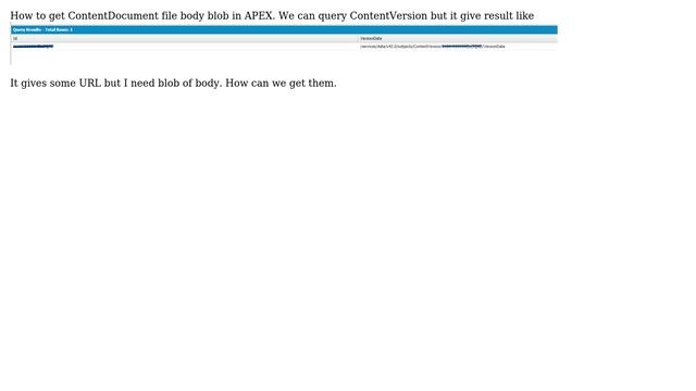 Salesforce: How to get ContentDocument file body blob in APEX? смотреть онлайн