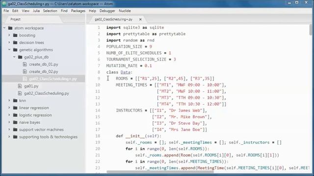 Class Scheduling (02) + Genetic Algorithm(03) + Python Prototype Project (+SQLite DB) смотреть онлайн