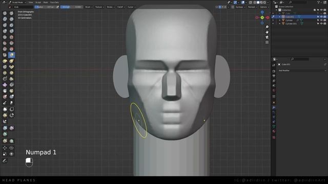 Sculpting Head Planes Tutorial | Blender 3D смотреть онлайн