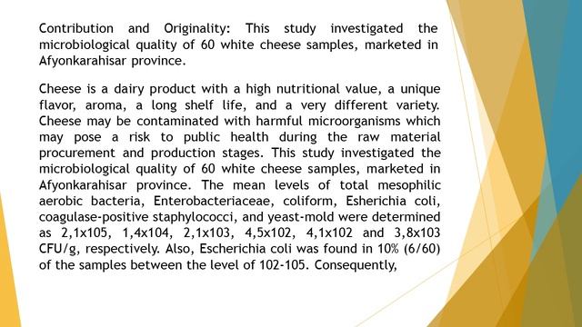 Determination of Microbiological Quality of White Cheeses Marketed in Afyonkarahisar IJSAR 2020 72 смотреть онлайн