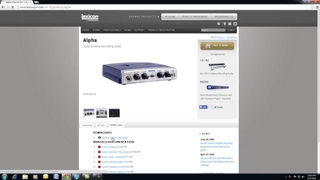 Lexicon Alpha, Lambda and Omega Recording Interfaces - Setup Video - Part 2: Downloading USB Driver смотреть онлайн