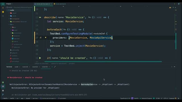 Angular. Jest. Unit test. NullInjectorError: R3InjectorError смотреть онлайн