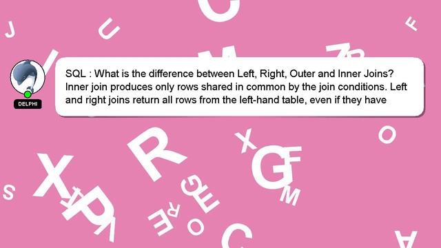 SQL : What is the difference between Left, Right, Outer and Inner Joins? смотреть онлайн