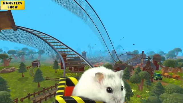 Hamster in Roller Coaster Through a Snowy Forest with Bear смотреть онлайн