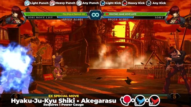 IORI YAGAMI MOVE LIST - The King of Fighters XIII (KOFXIII) смотреть онлайн