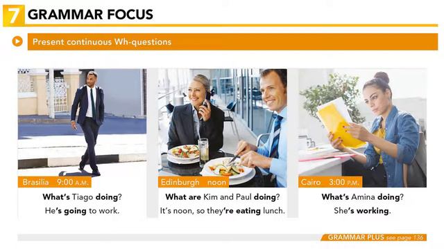 Interchange Intro - Unit 5: 7. GRAMMAR FOCUS: Present continuous Wh-questions смотреть онлайн