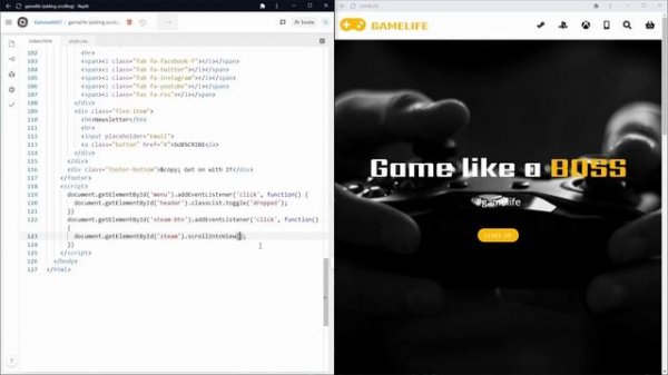 Click to scroll | HTML & CSS | With and without JavaScript