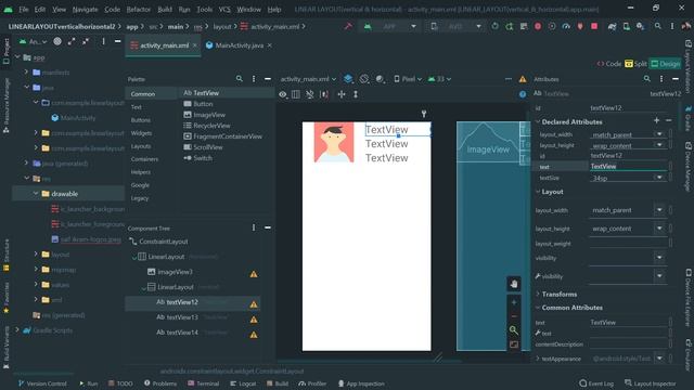 How to use Linear layout (horizontal & vertical) in android studio смотреть онлайн