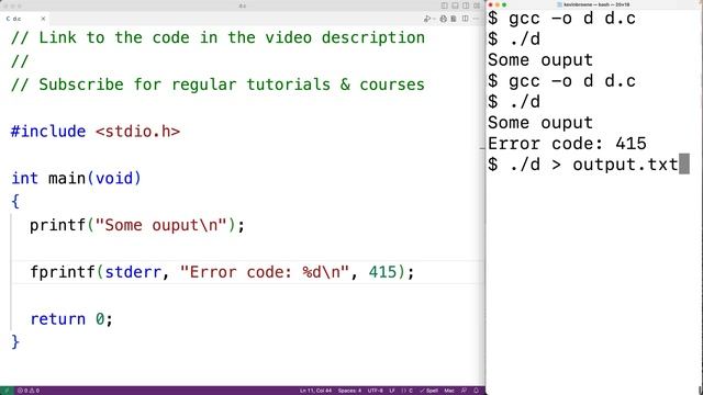Standard Error Stream (stderr) | C Programming Tutorial смотреть онлайн