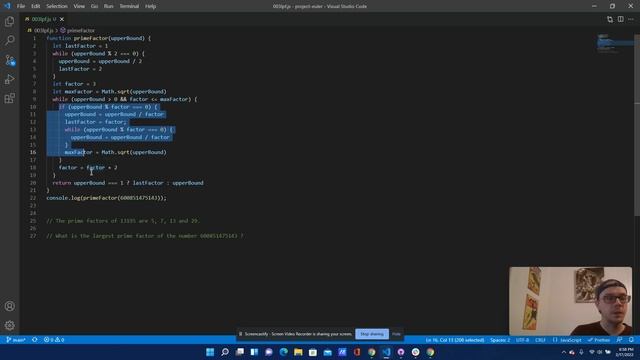 Largest Prime Factor (Project Euler 3) смотреть онлайн
