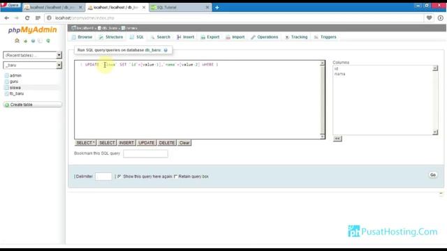 Tutorial Menjalankan Sql Query Pada Tabel Mysql Dengan Phpmyadmin By Pusathosting смотреть онлайн