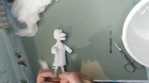 МК крокодил Гена из мф "Чебурашка". Ватная ёлочная игрушка.