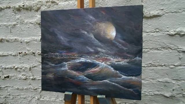 WAVES, Jurita, 06/2020, oil on canvas 25x30cm (Ref.048) | JURITA ART | FOR SALE смотреть онлайн