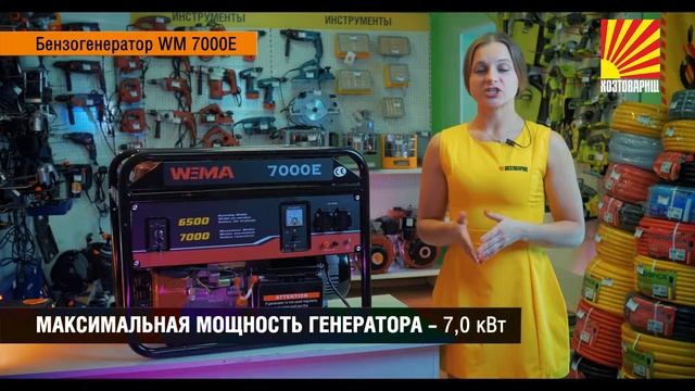 Видео обзор Бензогенератор WM 7000E смотреть онлайн