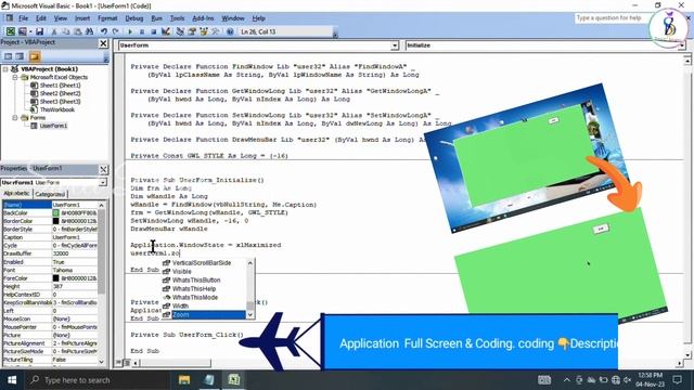Remove Title Bar & Full screen Application Excel VBA смотреть онлайн