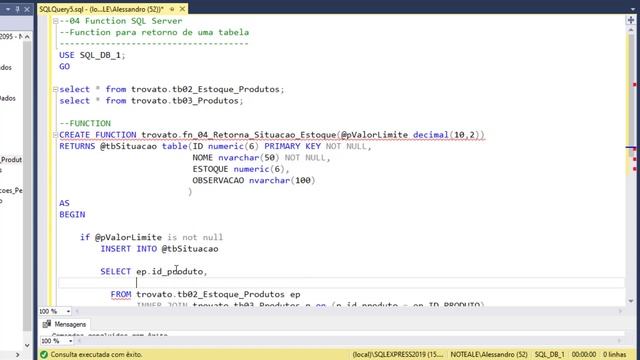SQL SERVER - 58 - Function 04 - Retorno de tabela de dados com a Function смотреть онлайн