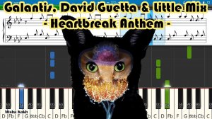 Galantis, David Guetta & Little Mix - Heartbreak Anthem [Piano Tutorial | Sheets | MIDI] Synthesia