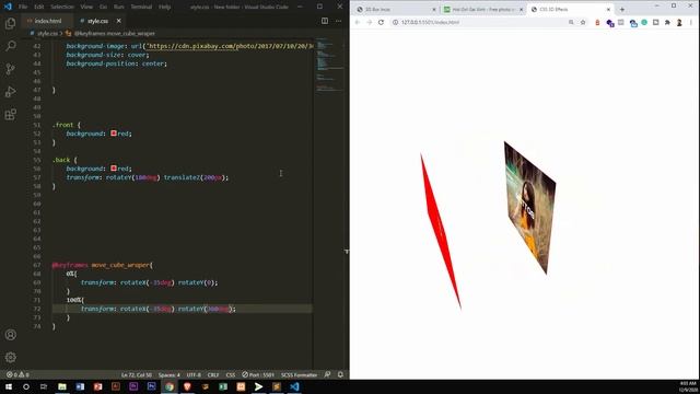 how to make 3d cube animation using HTML5 and CSS3 смотреть онлайн