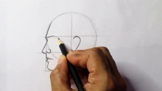 how to draw a face side view male Drawing side face sketch EASY tutorial step by step for beginner смотреть онлайн