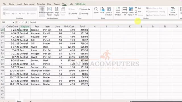 MS EXCEL FREEZ PANES смотреть онлайн