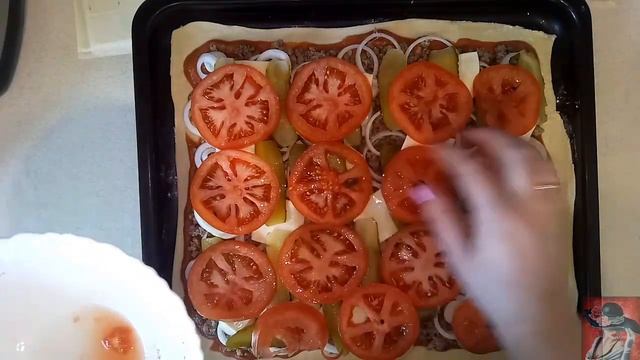 Пирог ЧИЗБУРГЕР из слоеного теста. Pie Cheeseburger Puff Pastry.
