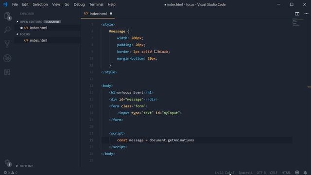 Using the "onfocus" event in JavaScript | JavaScript Events Explained смотреть онлайн