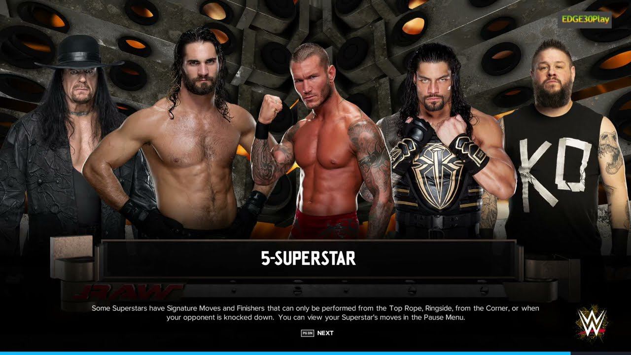 WWE2K24 Randy Orton vs Roman Reigns vs Seth Rollins vs Kevin Owens vs Undertaker смотреть онлайн
