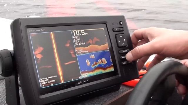 Рыбалка с эхолотом бокового обзора Garmin echoMAP CHIRP 72sv смотреть онлайн